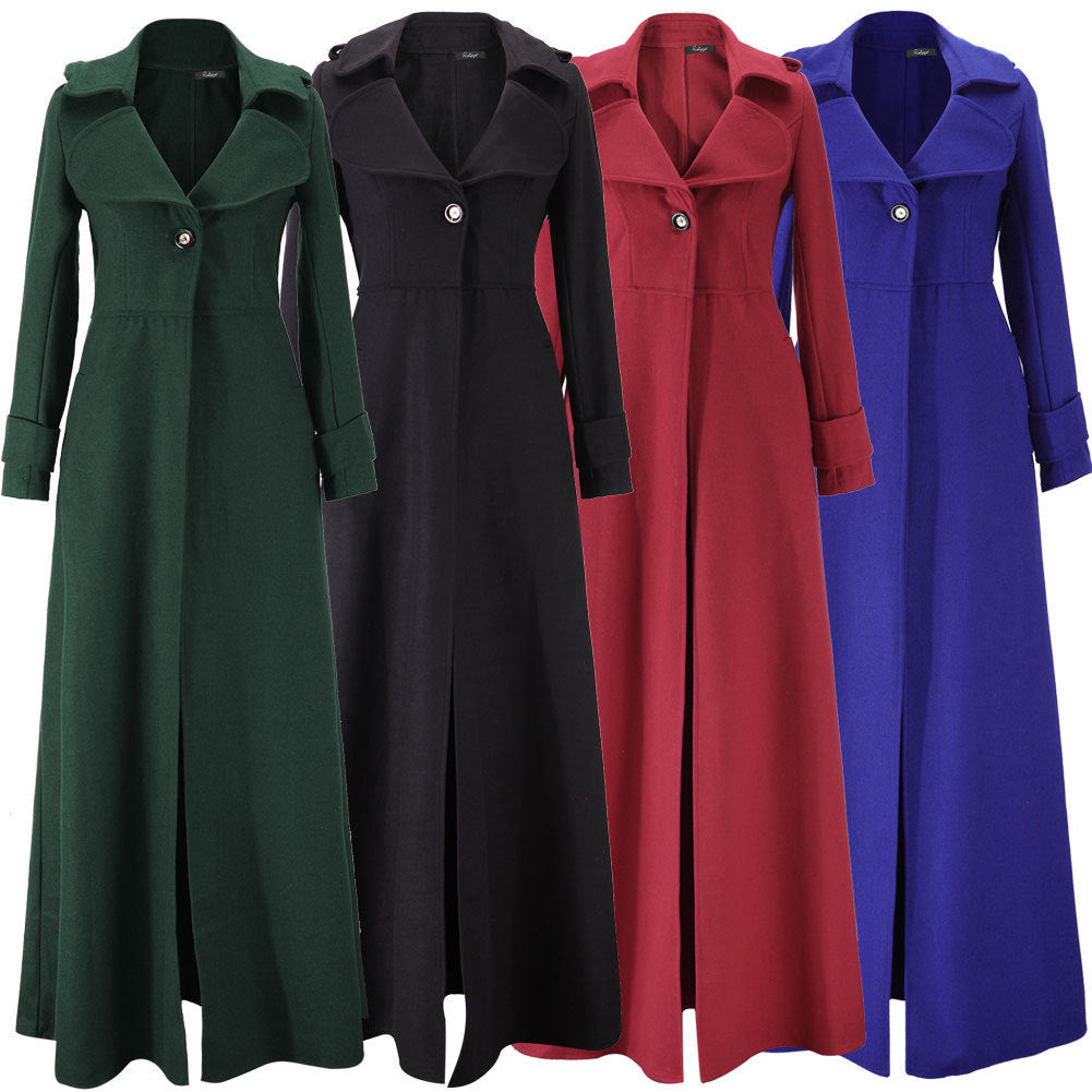 Autumn And Winter Coat Women's Turtleneck Woolen Coat