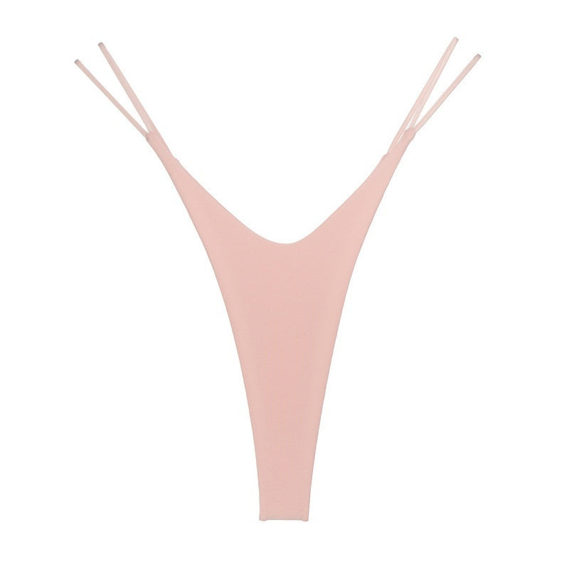 High Slit T-back Cotton Double Layer Bikini Shape Underwear Thin Belt