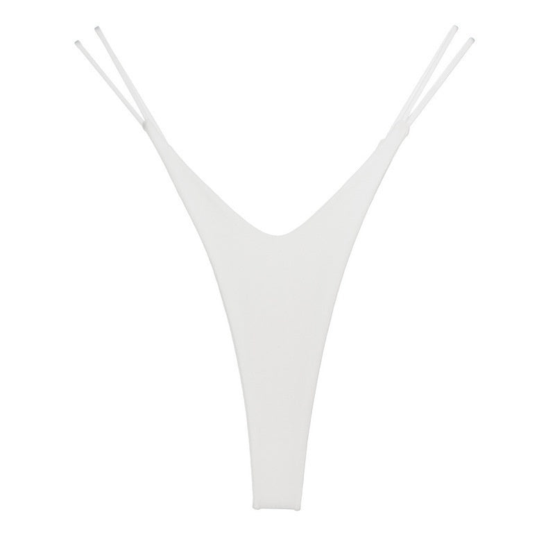High Slit T-back Cotton Double Layer Bikini Shape Underwear Thin Belt