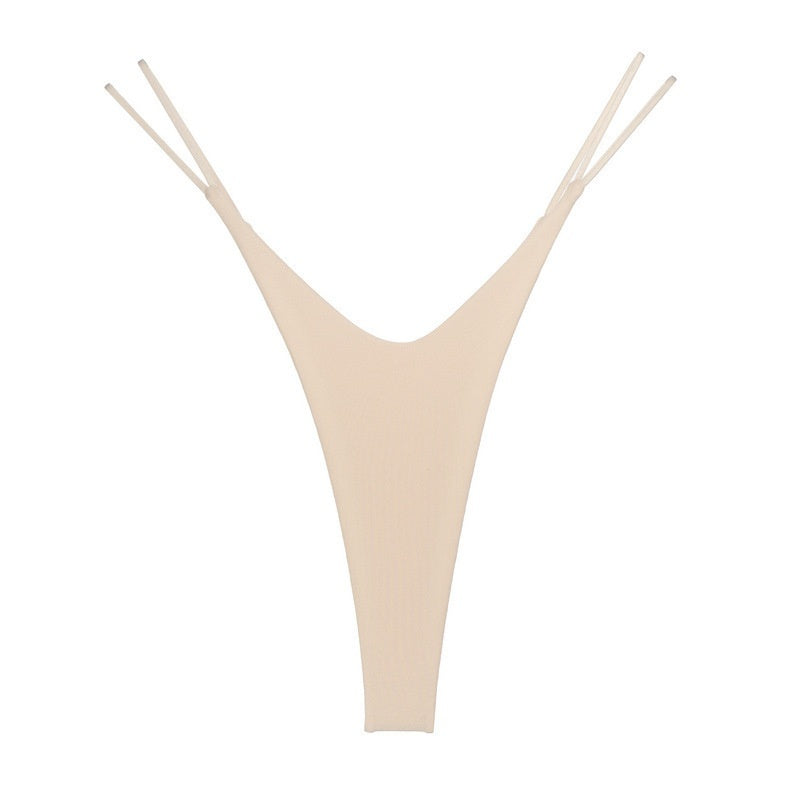 High Slit T-back Cotton Double Layer Bikini Shape Underwear Thin Belt