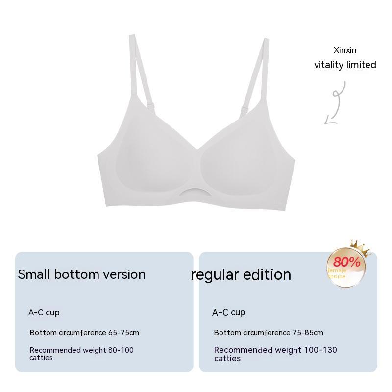 No Size Breathable Thin Summer No Steel Ring Push Up Bra Underwear For Women