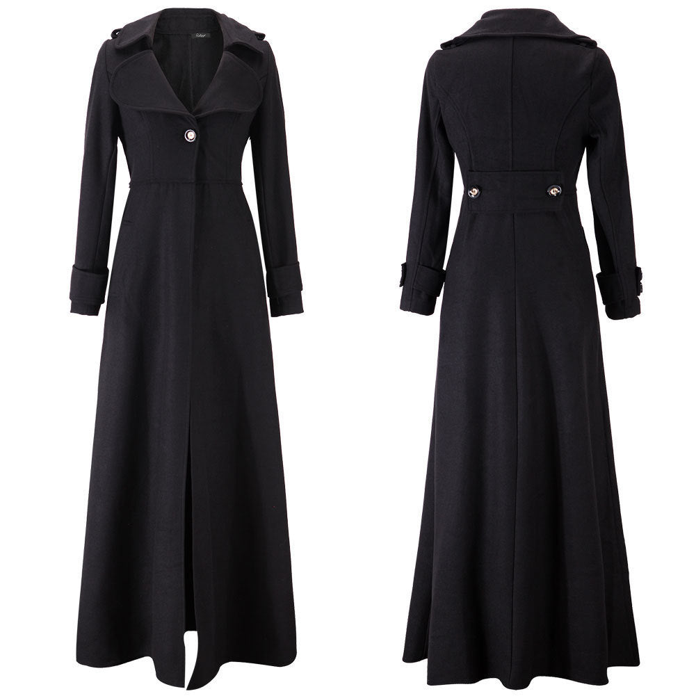 Autumn And Winter Coat Women's Turtleneck Woolen Coat