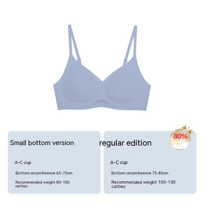 No Size Breathable Thin Summer No Steel Ring Push Up Bra Underwear For Women