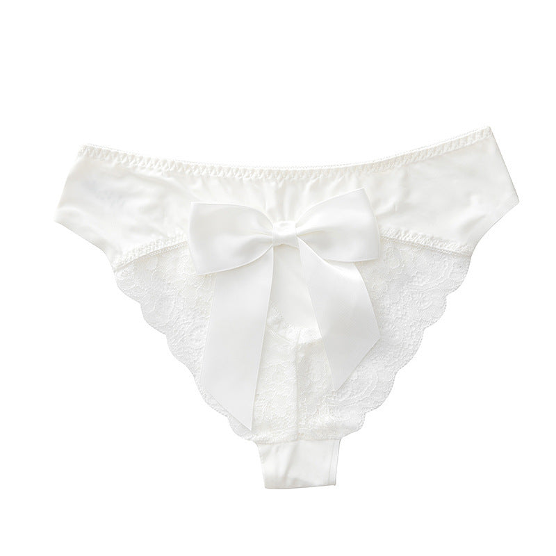 Bow Sexy Lace Stitching Seamless Ice Silk Underwear