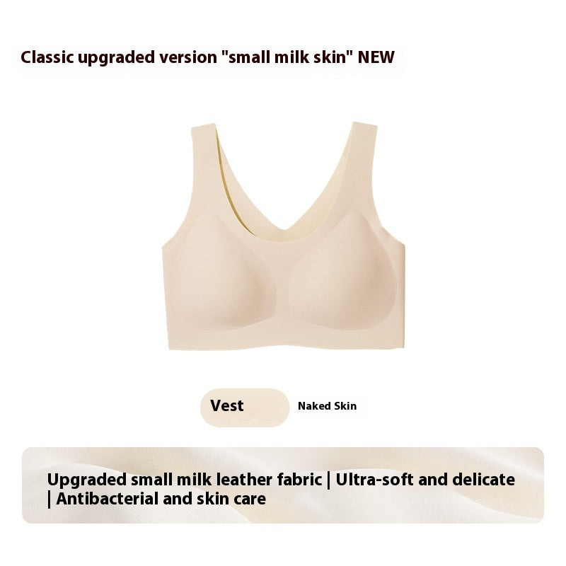 Small Milk Leather Seamless Red Underwear Vest Sling Bra Women