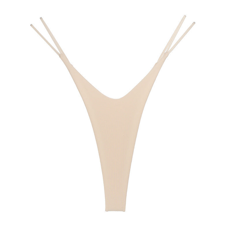 High Slit T-back Cotton Double Layer Bikini Shape Underwear Thin Belt