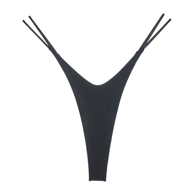 High Slit T-back Cotton Double Layer Bikini Shape Underwear Thin Belt