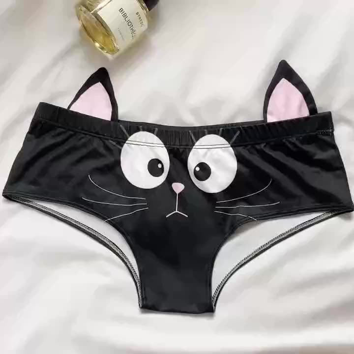 Three-dimensional Cat Ears Cartoon Girl Underwear