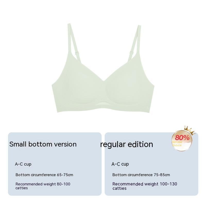 No Size Breathable Thin Summer No Steel Ring Push Up Bra Underwear For Women