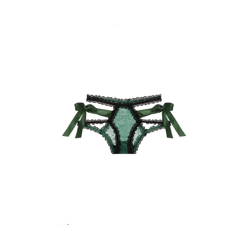 Green Girl Lace Underwear With Bow
