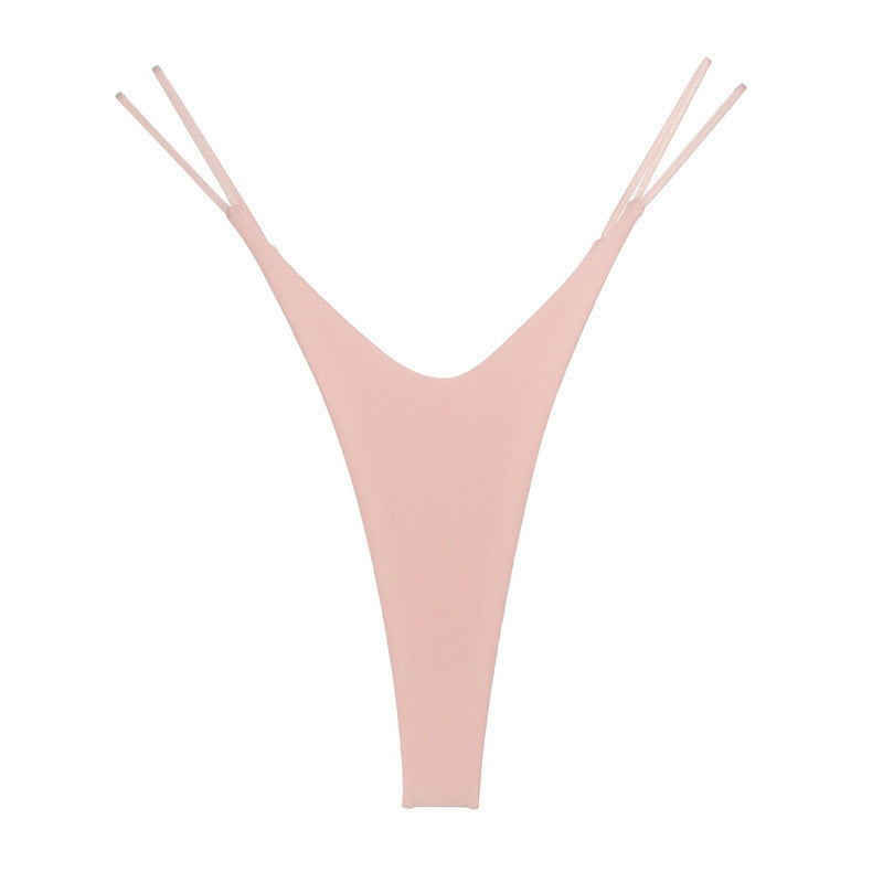 High Slit T-back Cotton Double Layer Bikini Shape Underwear Thin Belt