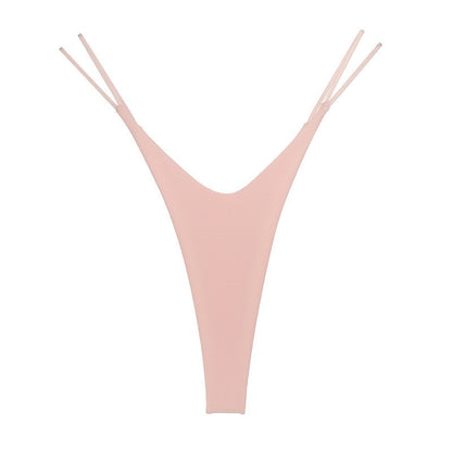 High Slit T-back Cotton Double Layer Bikini Shape Underwear Thin Belt