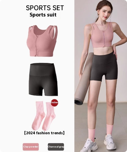 Yoga Suit Set Women's High-intensity Sports Bra Shock Resistant