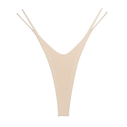 High Slit T-back Cotton Double Layer Bikini Shape Underwear Thin Belt