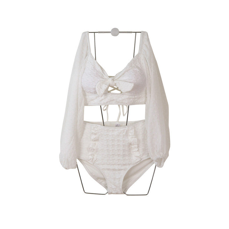 Swimsuit Women New Korean Ins Fairy Fan Hot Spring Conservative Split Bikini Slimming Belly Swimming Suit