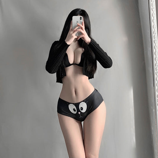 Three-dimensional Cat Ears Cartoon Girl Underwear