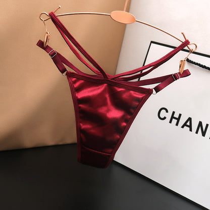 Sexy Satin Silky Underwear Ladies Low Waist Seamless