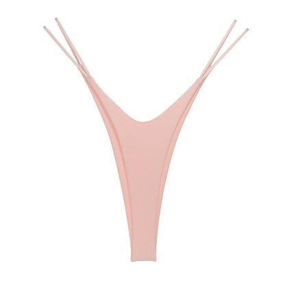 High Slit T-back Cotton Double Layer Bikini Shape Underwear Thin Belt