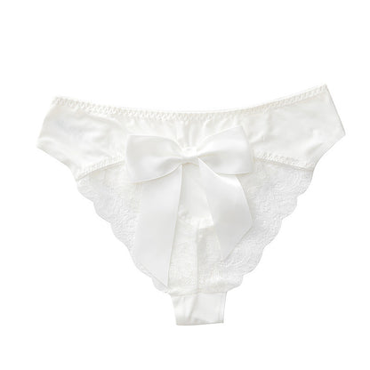 Bow Sexy Lace Stitching Seamless Ice Silk Underwear