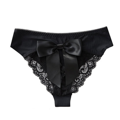 Bow Sexy Lace Stitching Seamless Ice Silk Underwear