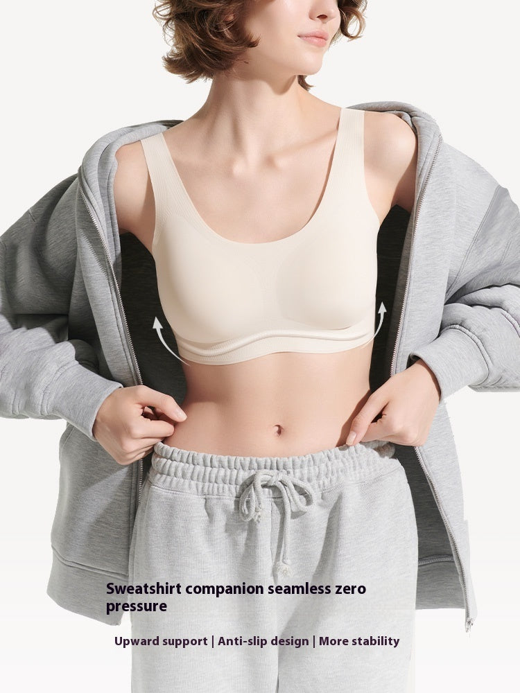 Small Milk Leather Seamless Red Underwear Vest Sling Bra Women