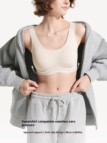 Small Milk Leather Seamless Red Underwear Vest Sling Bra Women