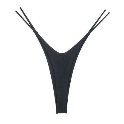 High Slit T-back Cotton Double Layer Bikini Shape Underwear Thin Belt