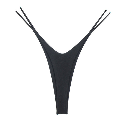 High Slit T-back Cotton Double Layer Bikini Shape Underwear Thin Belt