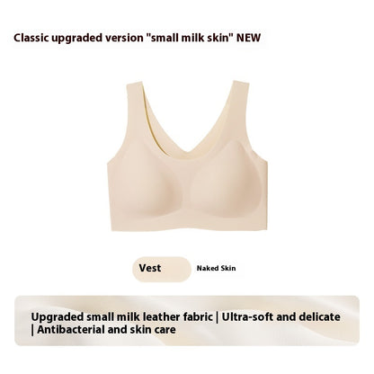 Small Milk Leather Seamless Red Underwear Vest Sling Bra Women