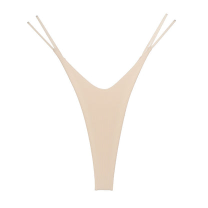High Slit T-back Cotton Double Layer Bikini Shape Underwear Thin Belt