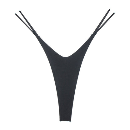 High Slit T-back Cotton Double Layer Bikini Shape Underwear Thin Belt
