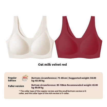 Small Milk Leather Seamless Red Underwear Vest Sling Bra Women