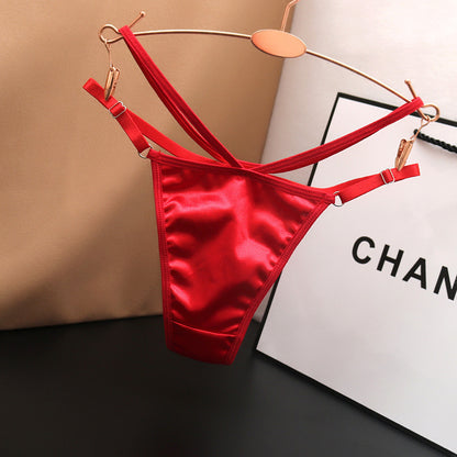 Sexy Satin Silky Underwear Ladies Low Waist Seamless