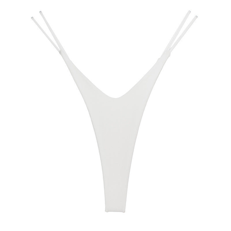 High Slit T-back Cotton Double Layer Bikini Shape Underwear Thin Belt
